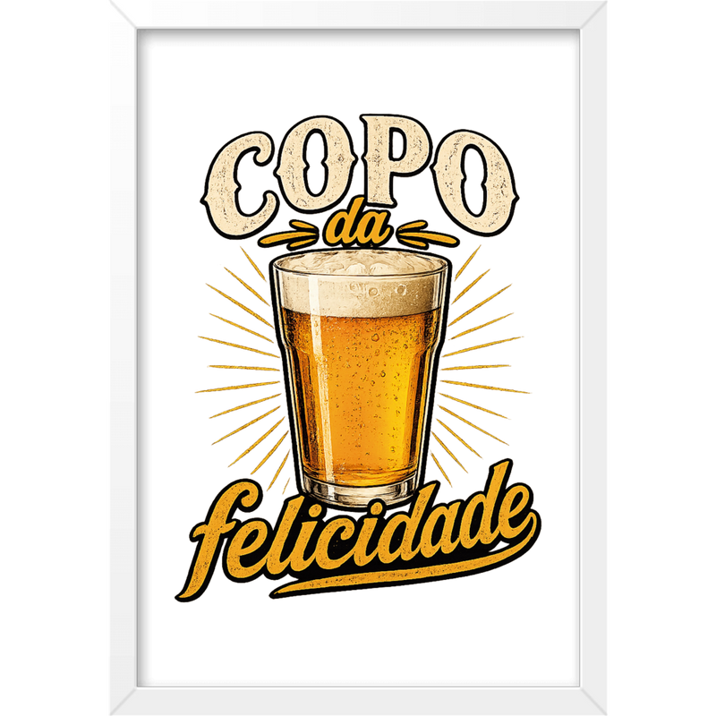 "Copo da Felicidade" Quadro caixa sem vidro acrílico