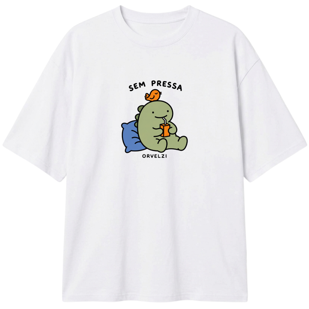 "Camiseta Sem Pressa" Camiseta Oversized Classic