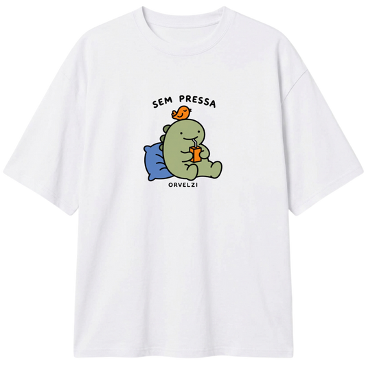 "Camiseta Sem Pressa" Camiseta Oversized Classic