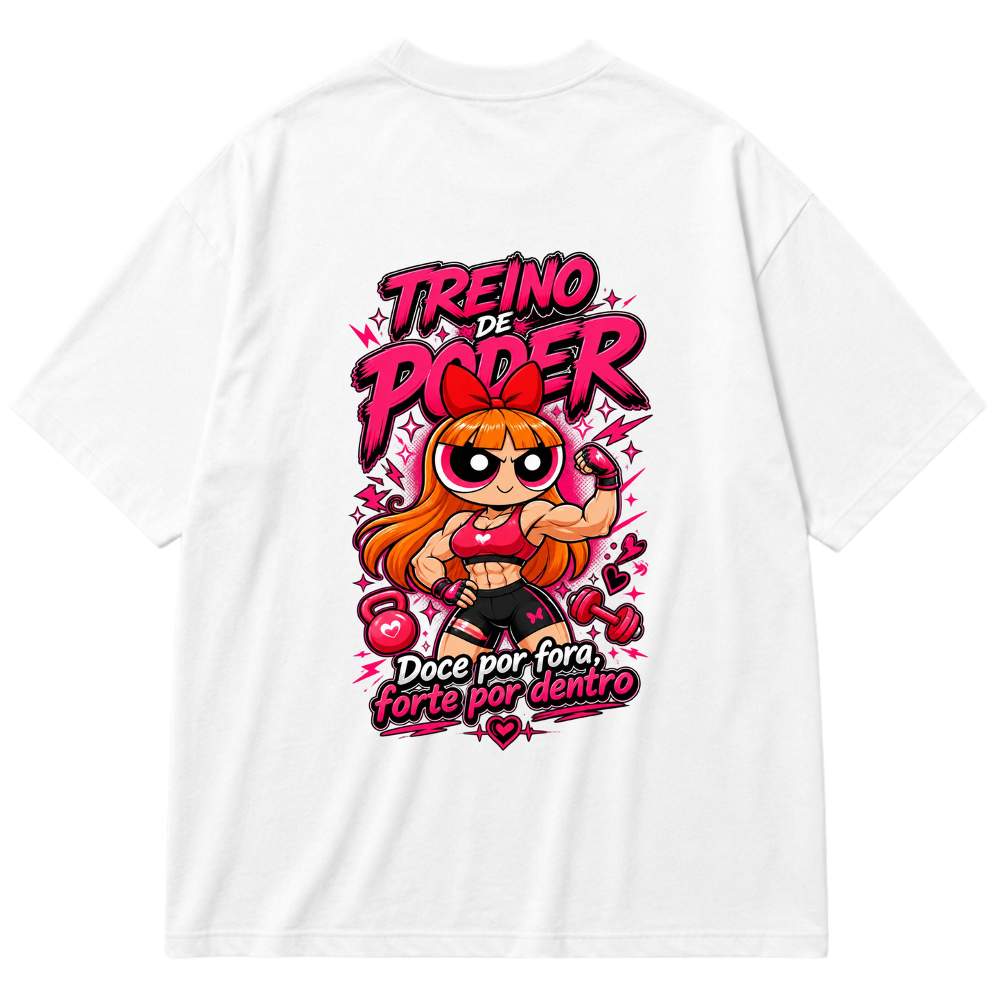 "Super Poderosa Vermelho" Oversized Premium 96% algodão 4% Elastano