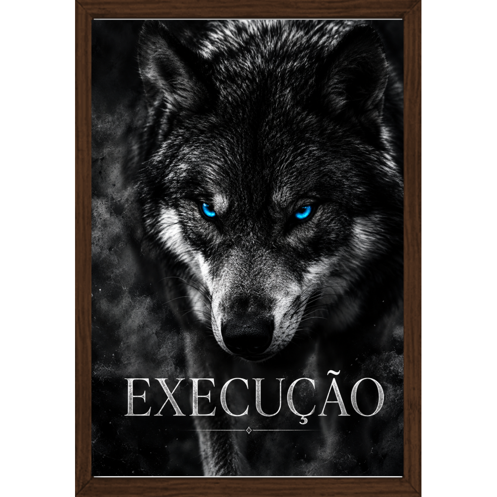"Quadro Caixa - Instinto Selvagem (Execução)" Quadro caixa sem vidro acrílico