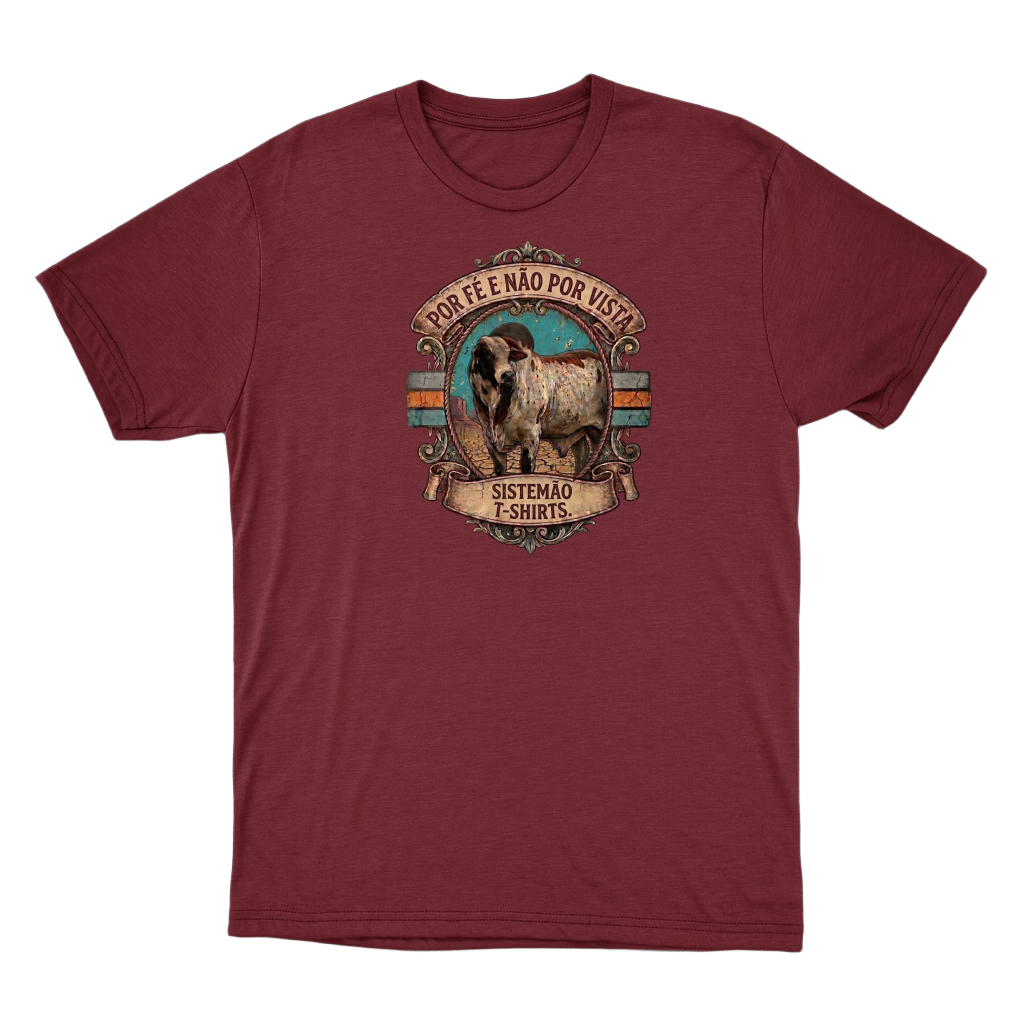"Estampa POR FÉ NÃO POR VISTA" Camiseta Básica Unissex