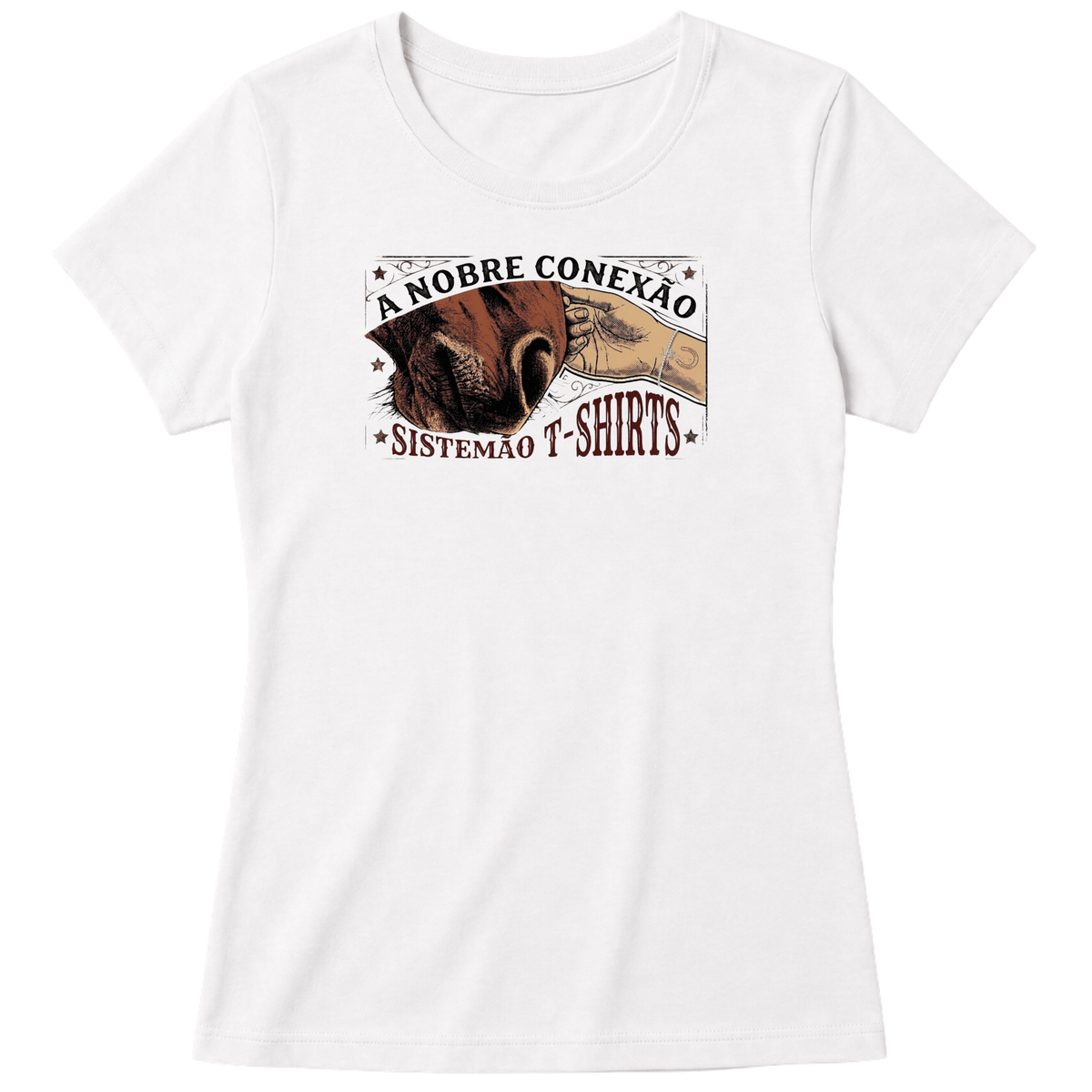 "Estampa/NOBRE CONEXÃO" Blusa Baby Look