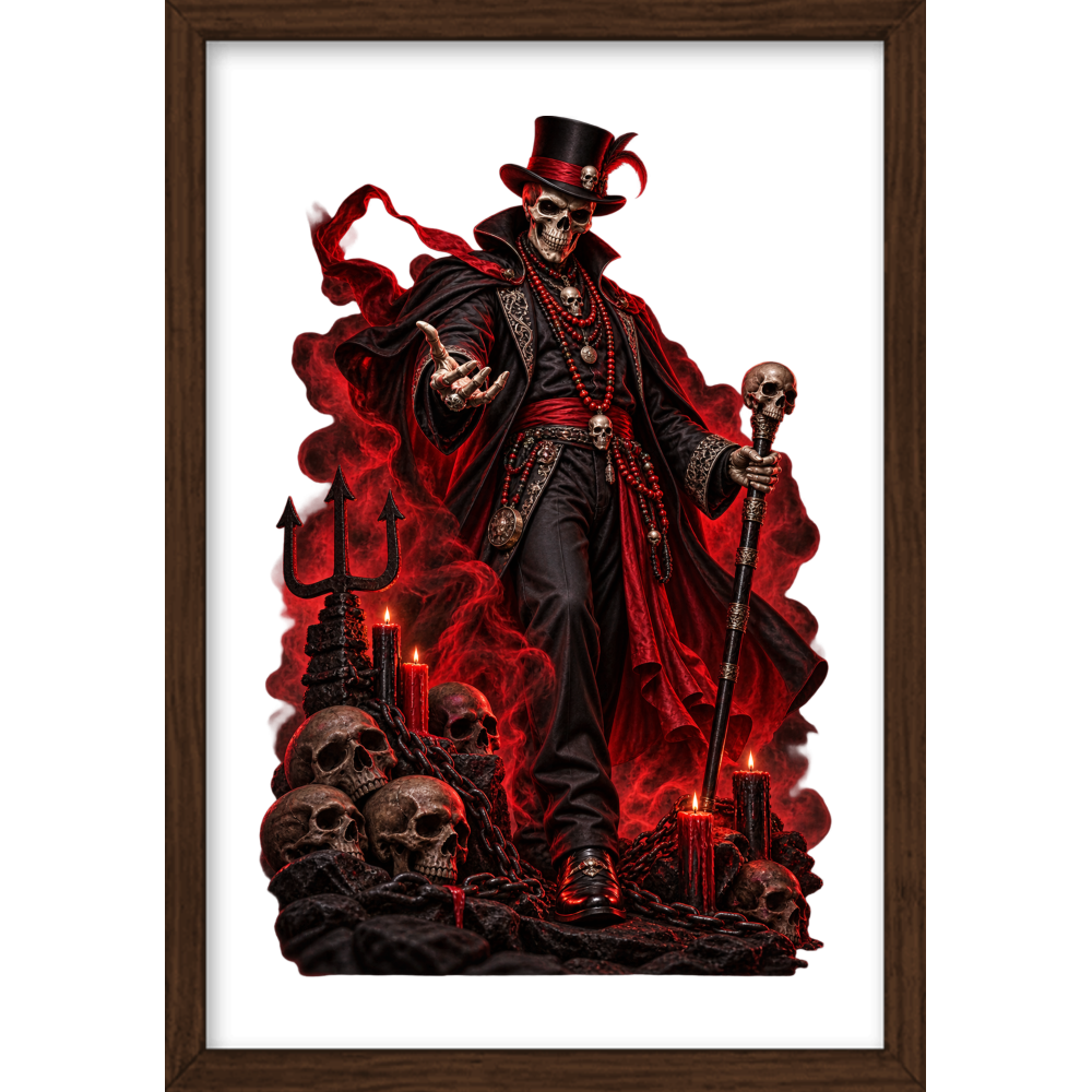 ""Exu Caveira" Full Art - Quadro Caixa" Quadro caixa sem vidro acrílico