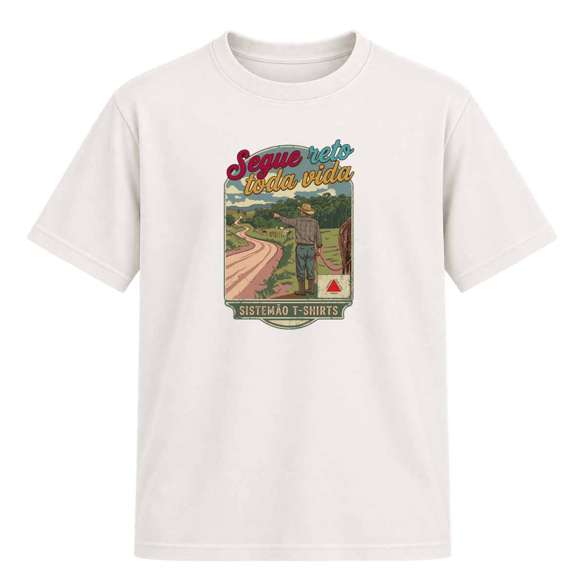 "Estampa/Oversized/SEGUE RETO" Camiseta Regular Suedine