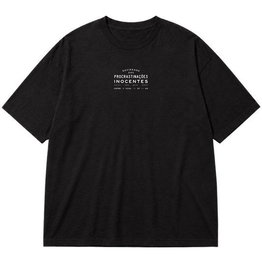 "Camiseta Sociedade das Procrastinações Inocentes" Oversized Premium 96% algodão 4% Elastano