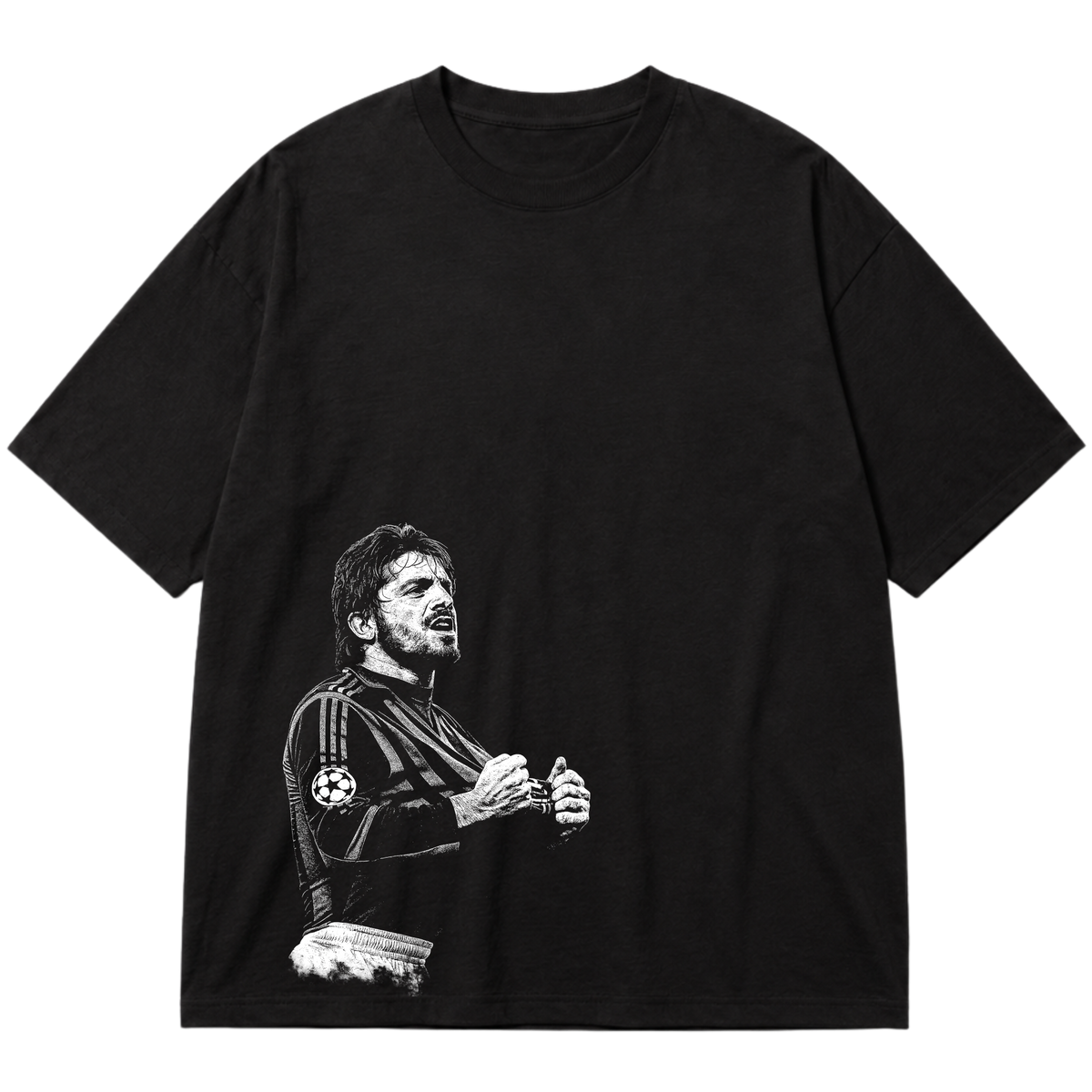 "Ícone dos gramados, eternizado no streetwear." Oversized Premium 96% algodão 4% Elastano