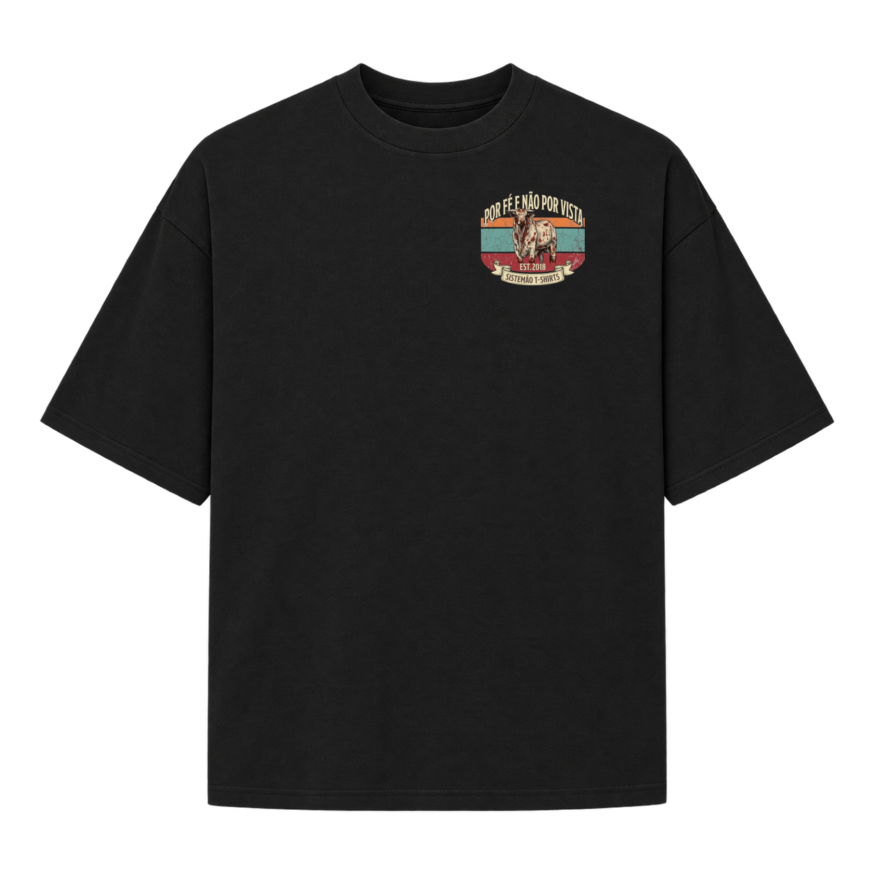 "Oversized POR FÉ MASC" Camiseta Oversized Suedine 220g