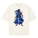 "Ogum - Art Orixás - Oversized Suedine" Camiseta Oversized Suedine 220g