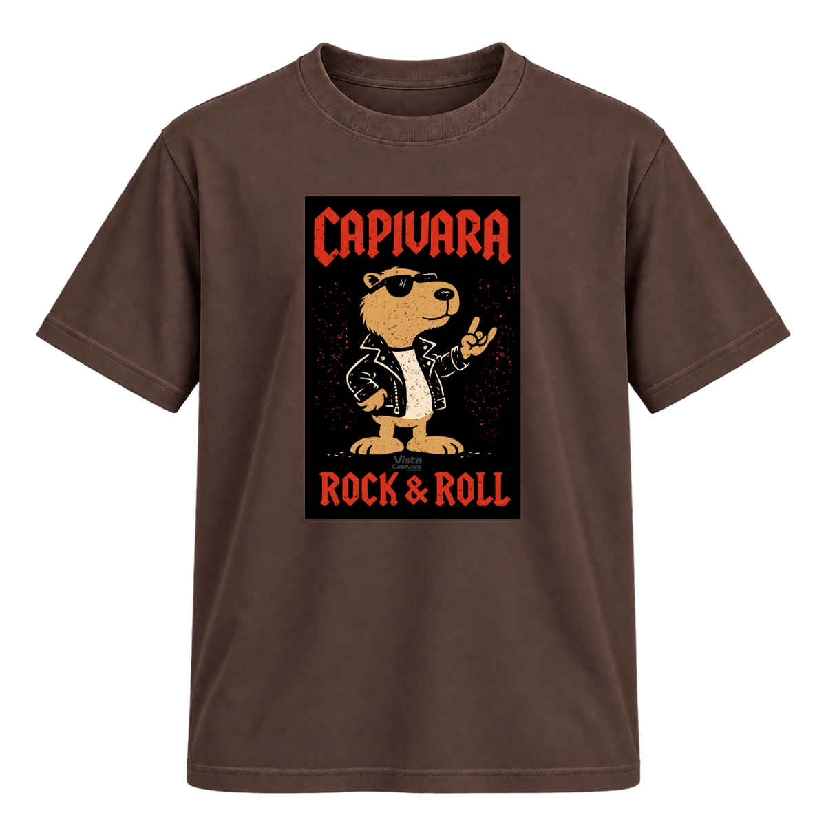 "Capivara Rock & Roll  DTG" Camiseta Regular Suedine
