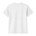 Camiseta com estampa frontal de ilustração abstrata geométrica composta por formas sobrepostas e linhas sinuosas, criando uma composição dinâmica e intrigante.