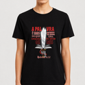 CAMISETA A PALAVRA MAIS AFIADA DO QUE UMA ESPADA DE DOIS GUMES