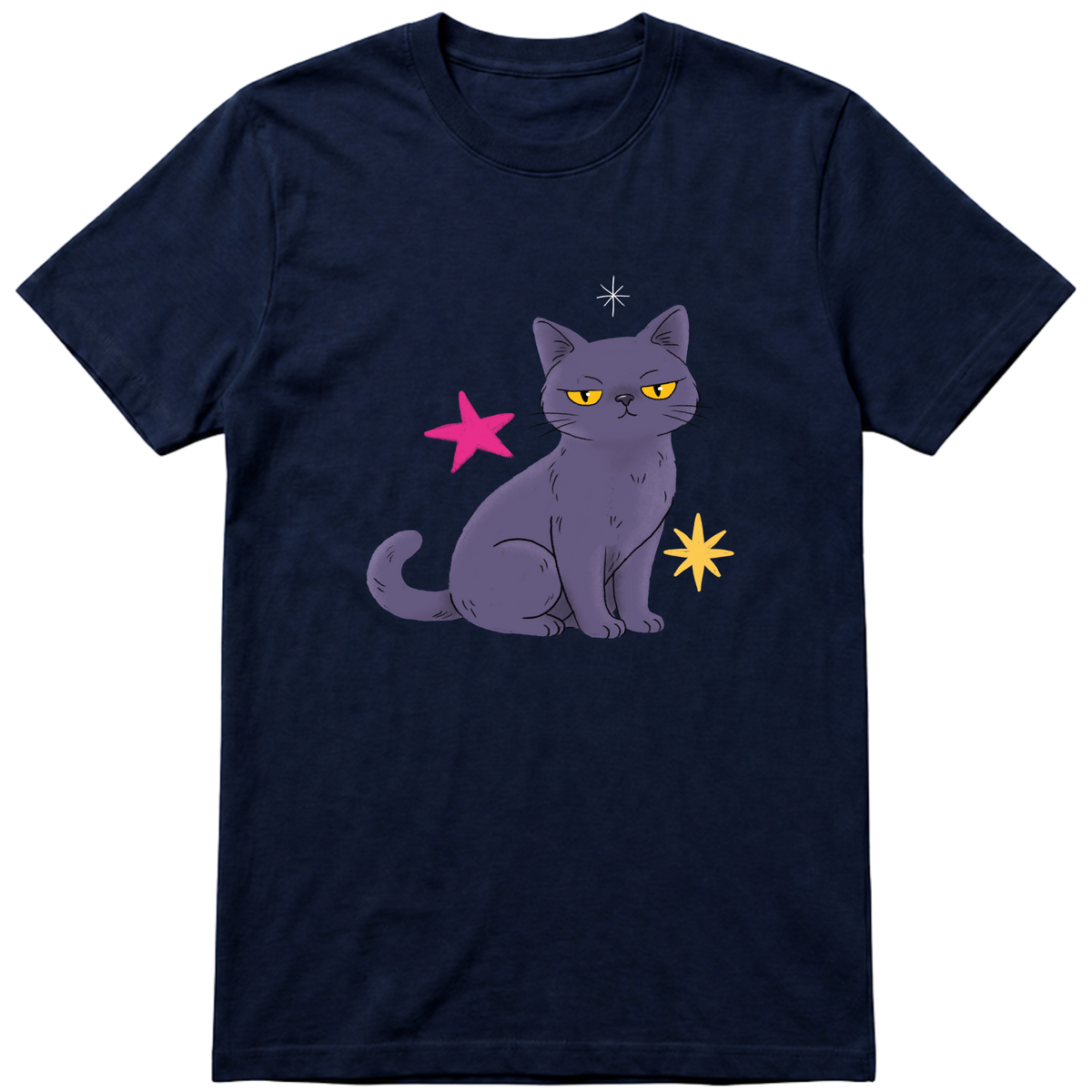 "Gata cinza" Camiseta Básica Unissex