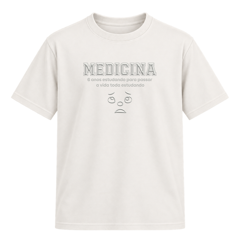 "Medicina All White" Camiseta Regular Suedine