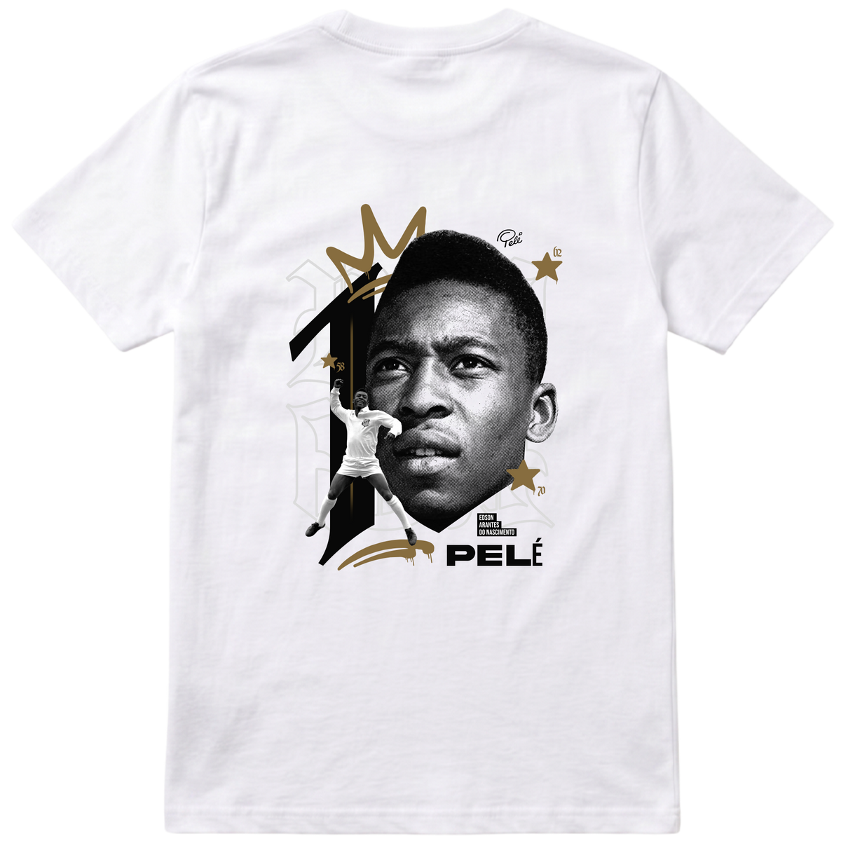 "Rei Pelé - Regular Essential" Camiseta Premium Unissex Bunker Studios