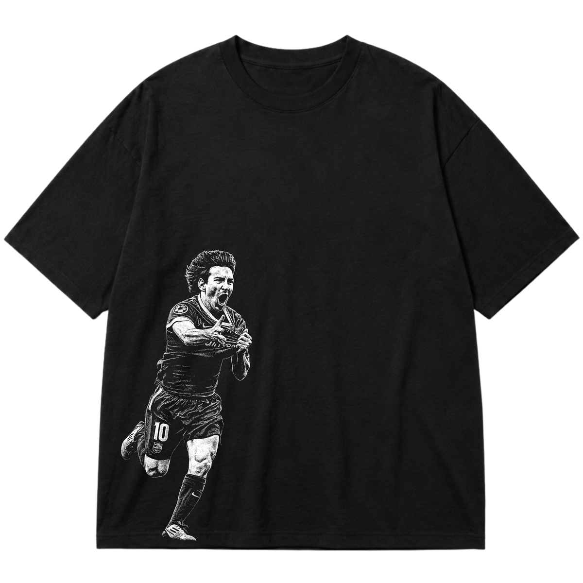 "Ícone dos gramados, eternizado no streetwear." Oversized Premium 96% algodão 4% Elastano