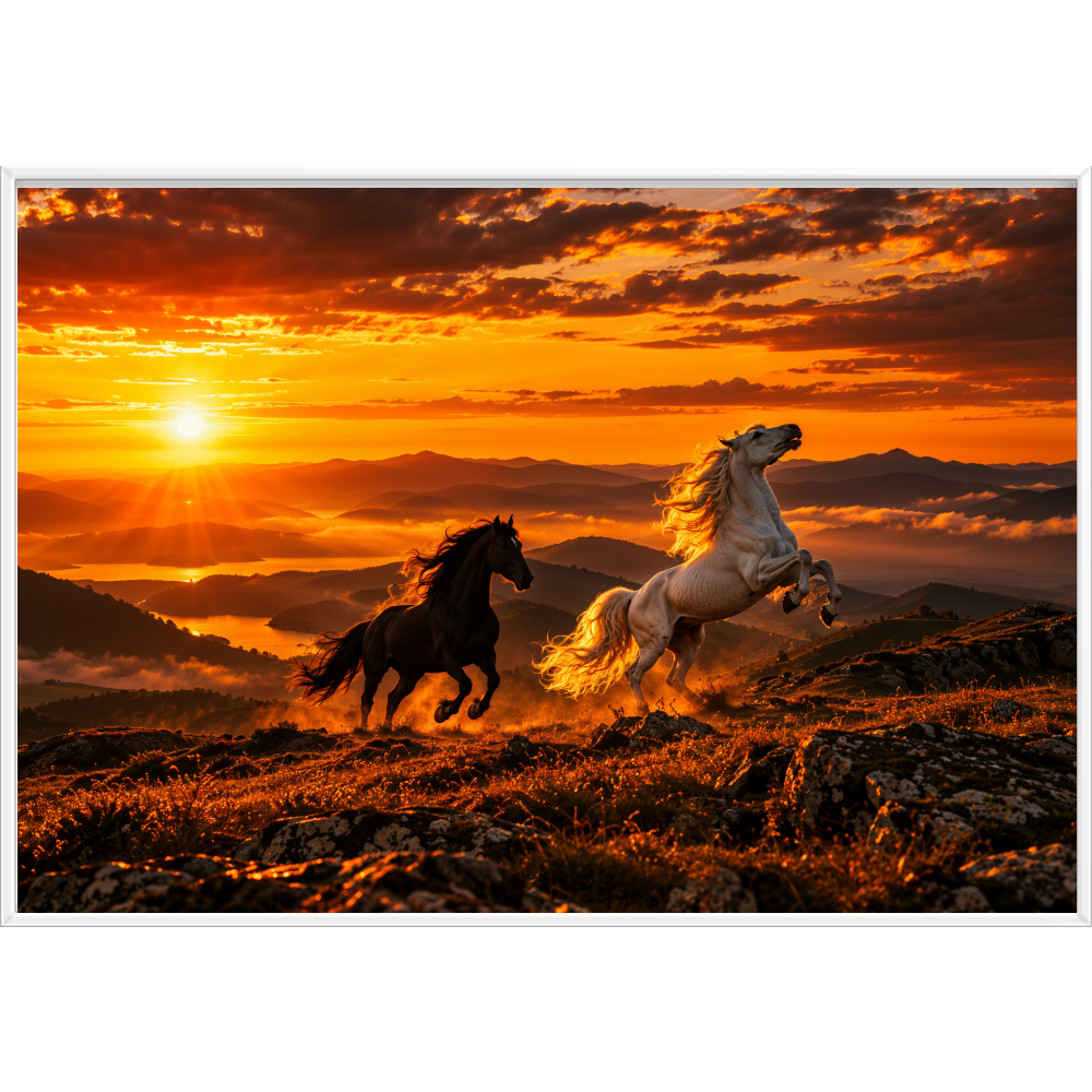 "Por do Sol" Quadro filete sem vidro acrílico