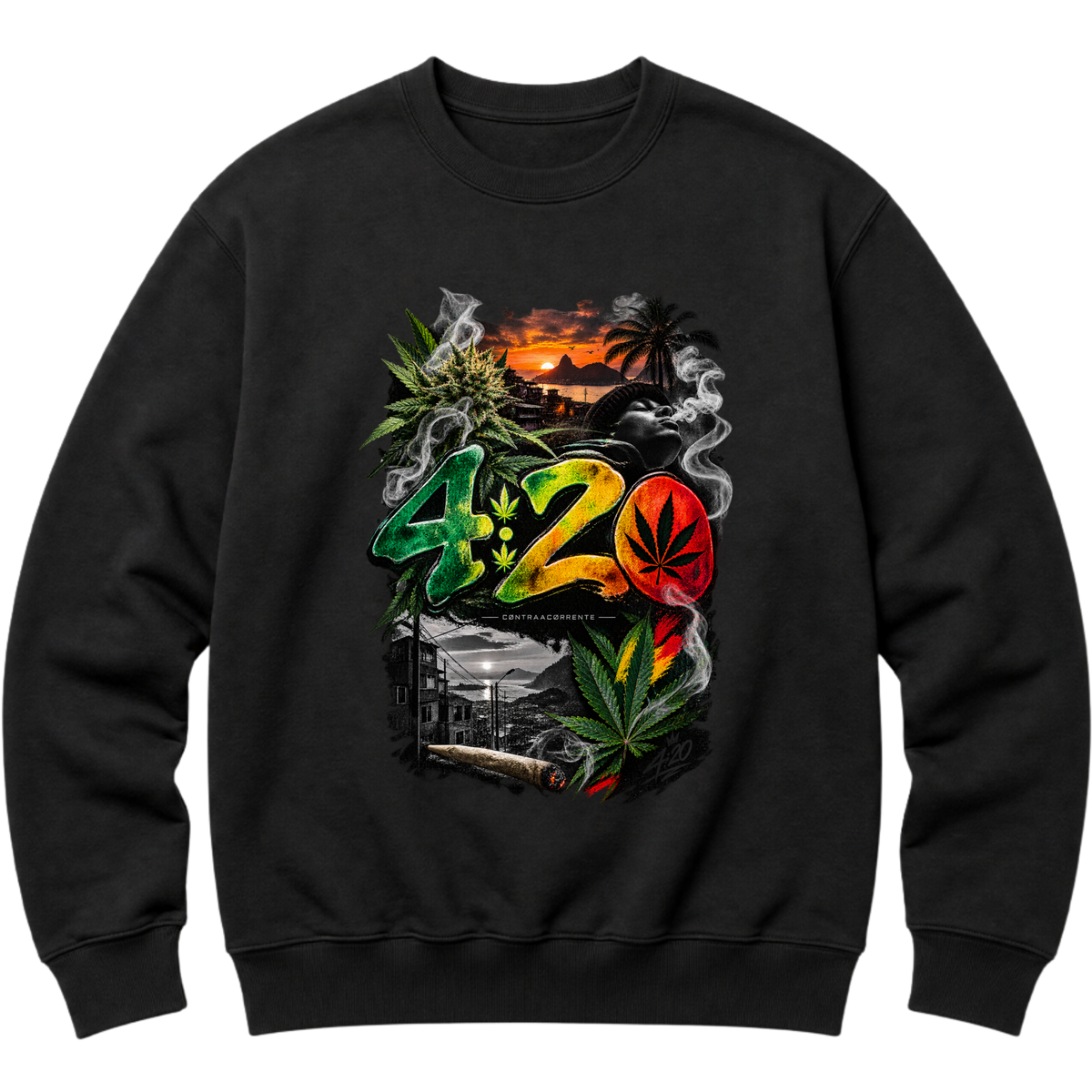 "Moletom Crew Essential #022 - CØNTRAACØRRENTE" Moletom com Capuz Básico