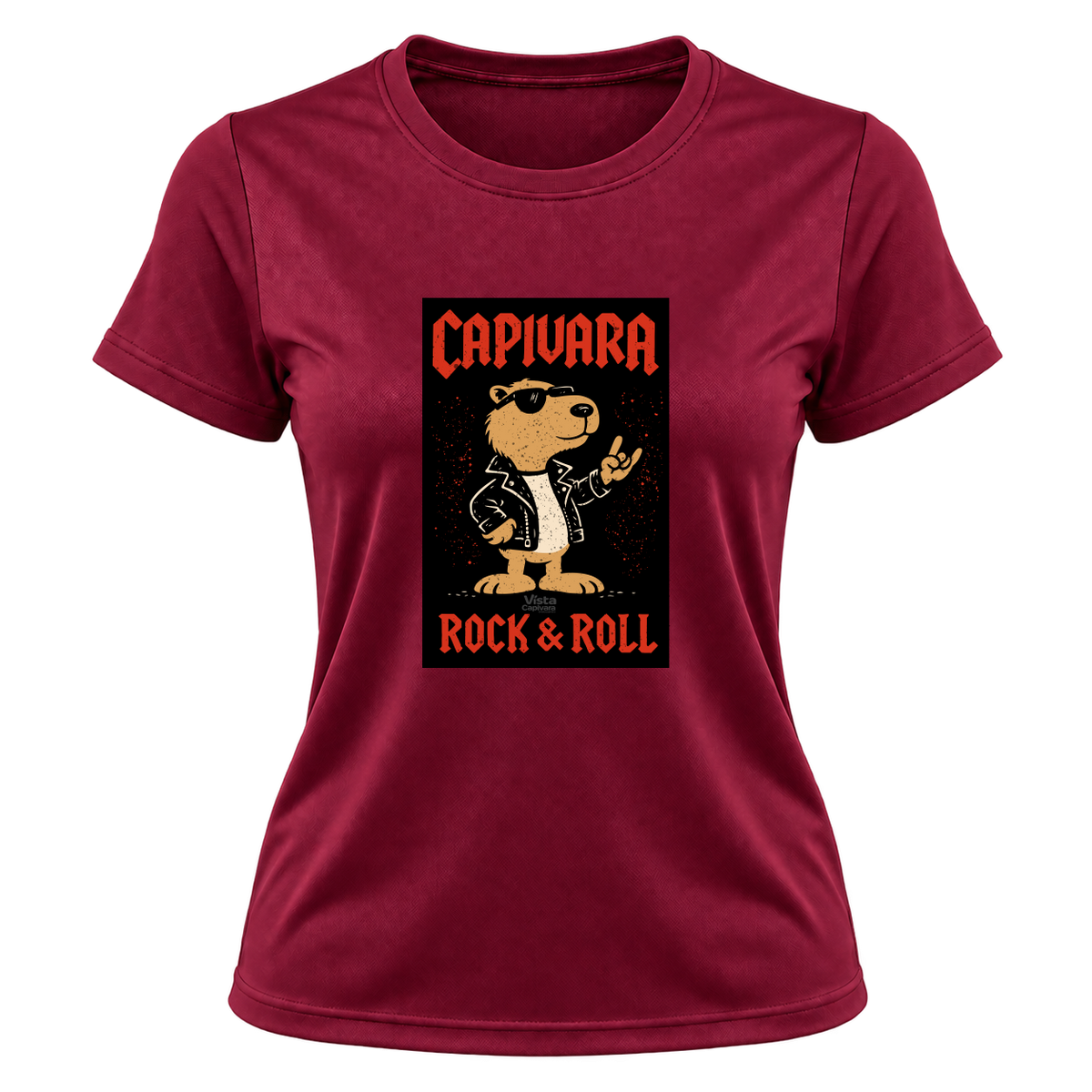 "Capivara Rock & Roll  DTG" Camiseta Dryfit Feminina Basic