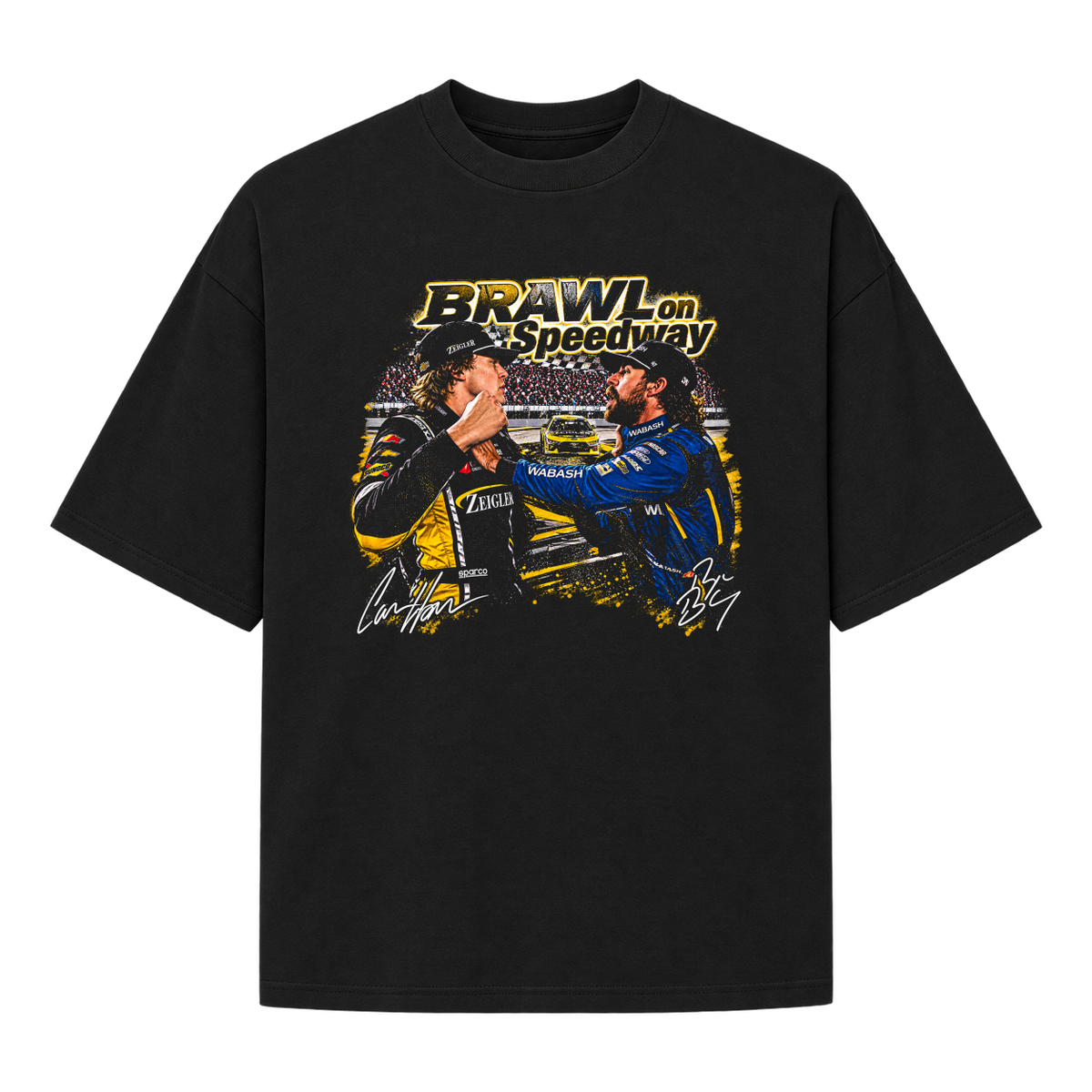 "Oversized Suedine "Brawl on speedway"" Camiseta Oversized Suedine 220g