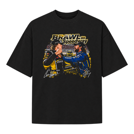"Oversized Suedine "Brawl on speedway"" Camiseta Oversized Suedine 220g