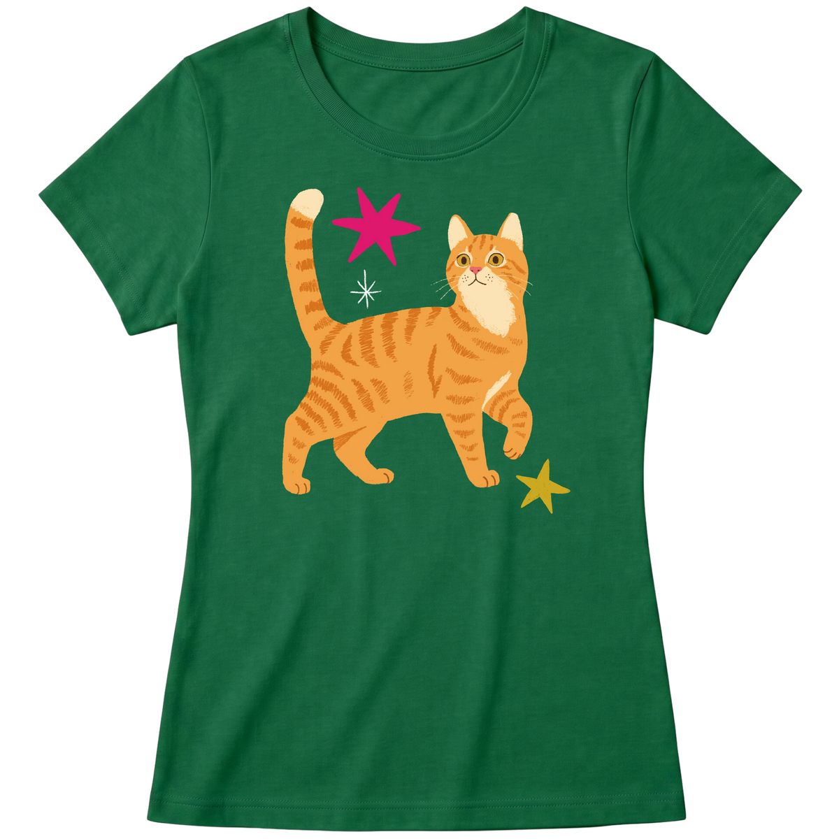"Gato laranja rajado" Blusa Baby Look