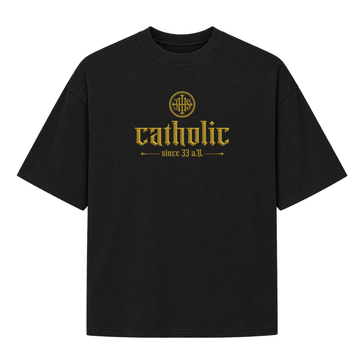 "F&C Catholic Since 33 A.D." Camiseta Oversized Suedine 220g