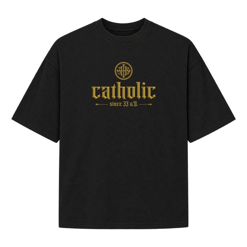 "F&C Catholic Since 33 A.D." Camiseta Oversized Suedine 220g