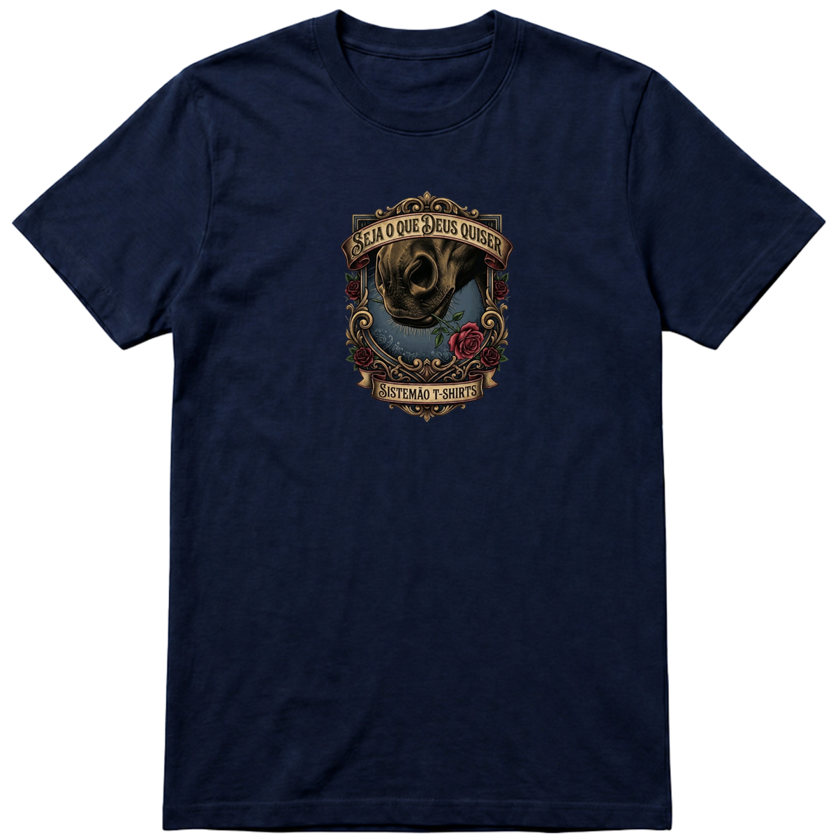 "Estampa SEJA O QUE DEUS QUISER TS" Camiseta regular básica