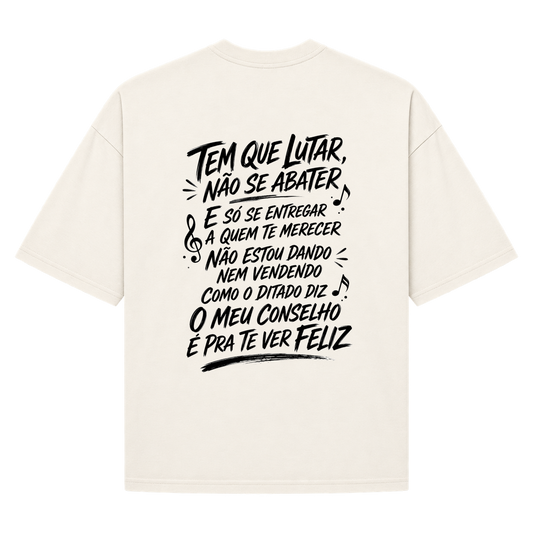 "Samba conselho, Camiseta Oversized Suedine 220g" Camiseta Oversized Suedine 220g
