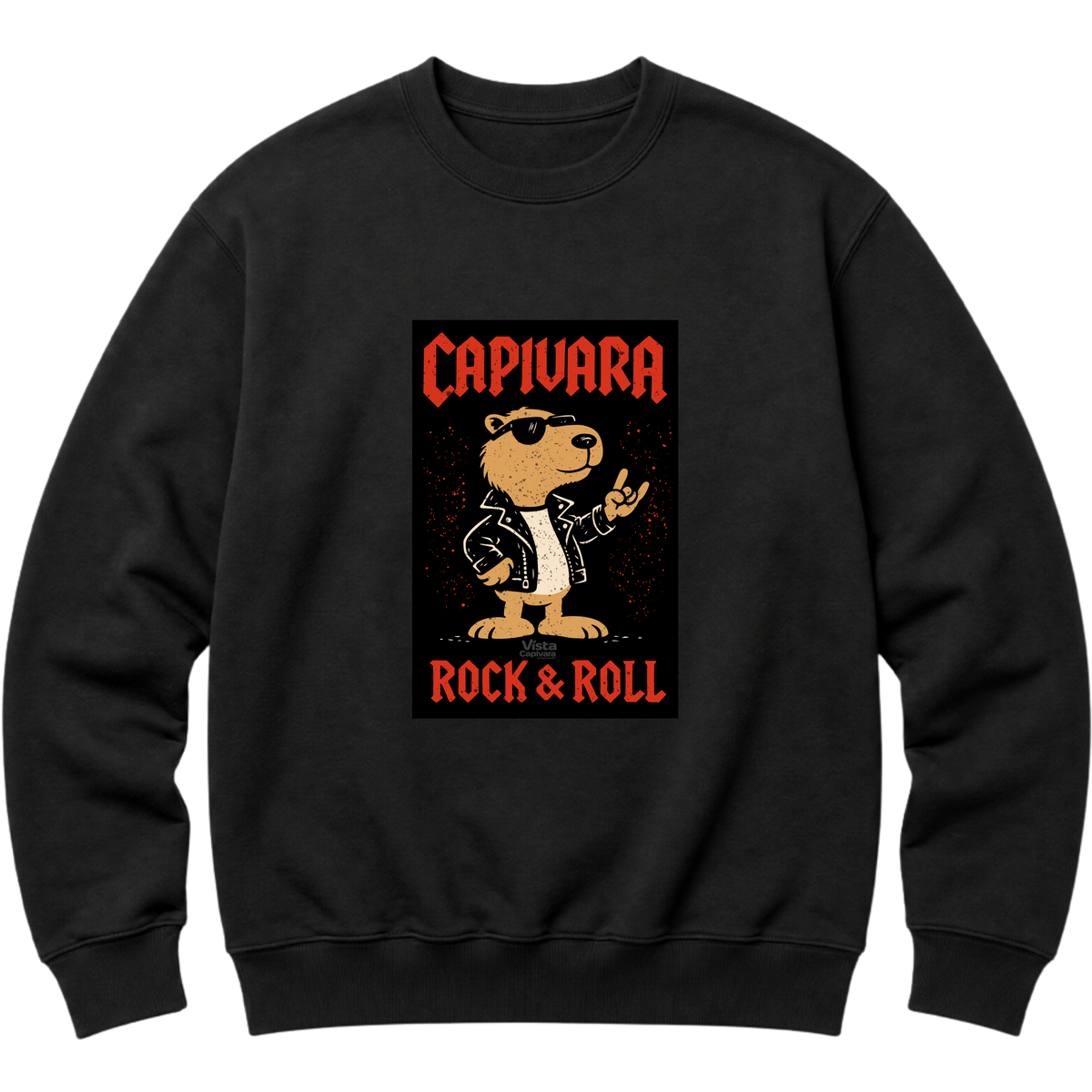 "Capivara Rock & Roll DTF" Blusão Moletom
