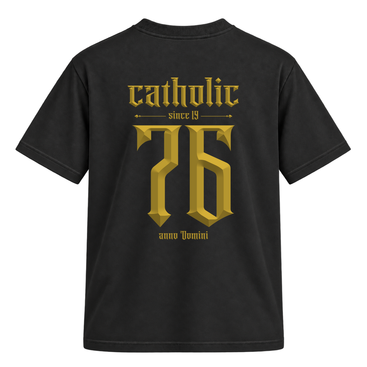 "F&C Custom ESC Catholic Since 1976 A.D." Camiseta Regular Suedine