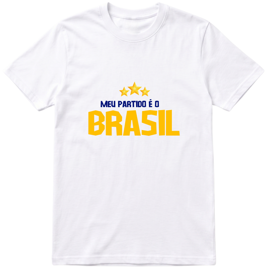 "Meu partido é o Brasil" Camiseta Premium Unissex Bunker Studios