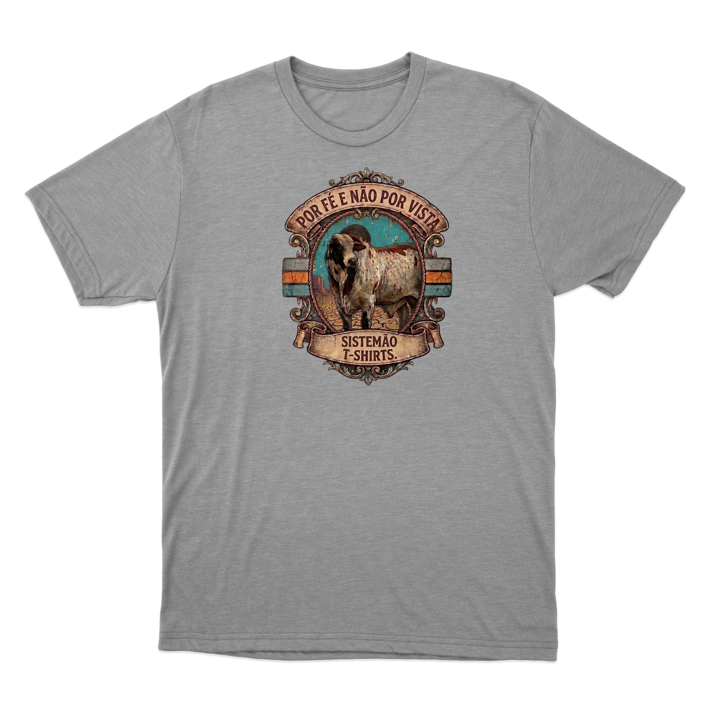 "Estampa POR FÉ NÃO POR VISTA" Camiseta Básica Unissex