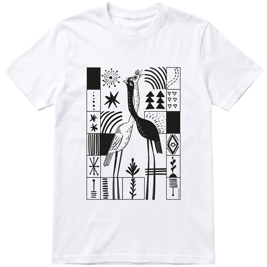 "Seriema - camiseta branca" Camiseta Premium Unissex Bunker Studios