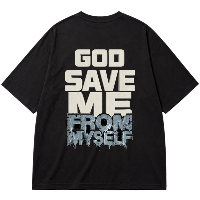"TRUTH - GOD SAVE-ME" Oversized Premium 96% algodão 4% Elastano