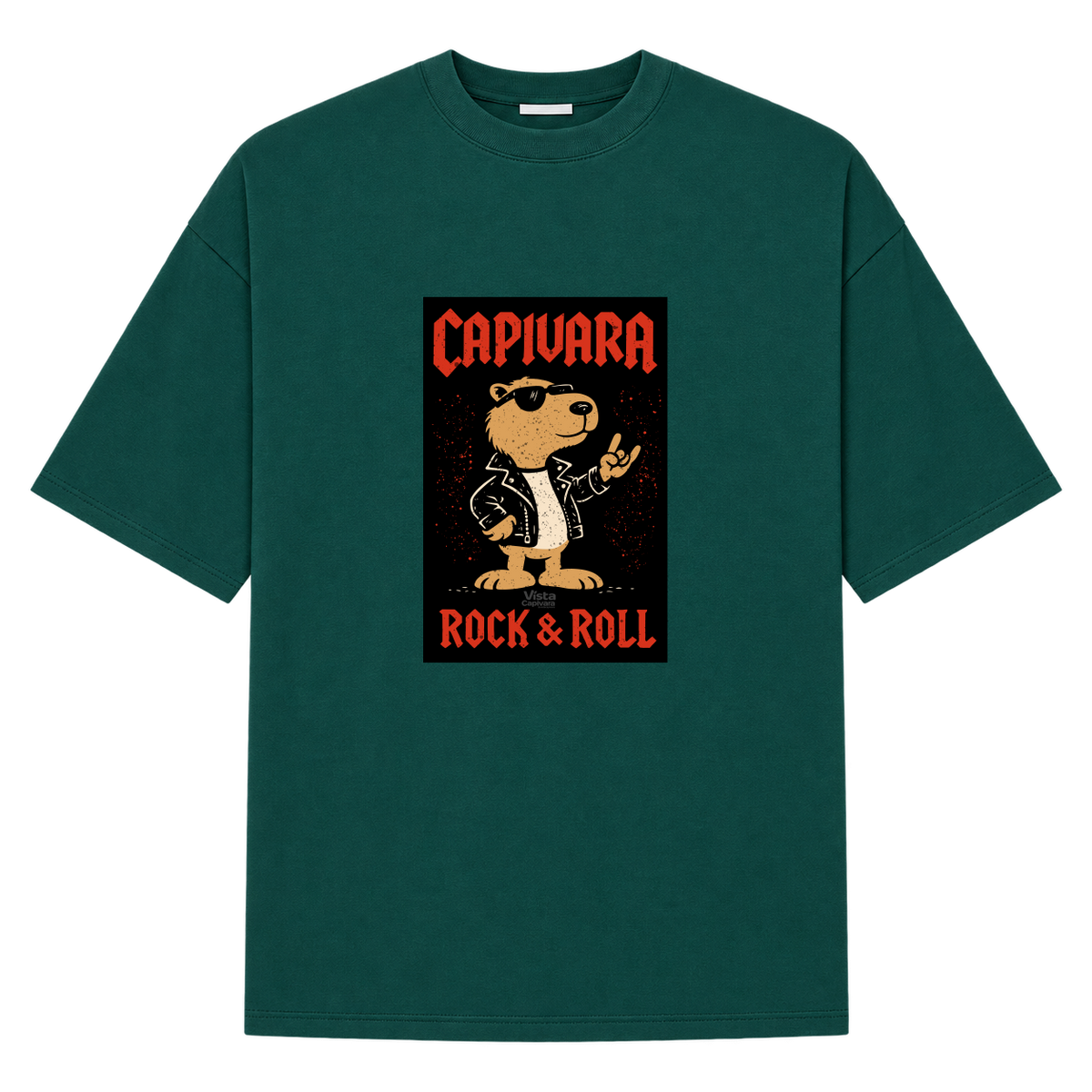 "Capivara Rock & Roll DTF" Camiseta Oversized Suedine 220g