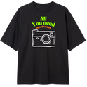 "All you need is a camera - Oversized Preta/Chocolate" Camiseta Oversized Classic