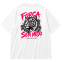 "Camiseta Oversized Cotton - Força sem medo" Oversized Premium 96% algodão 4% Elastano