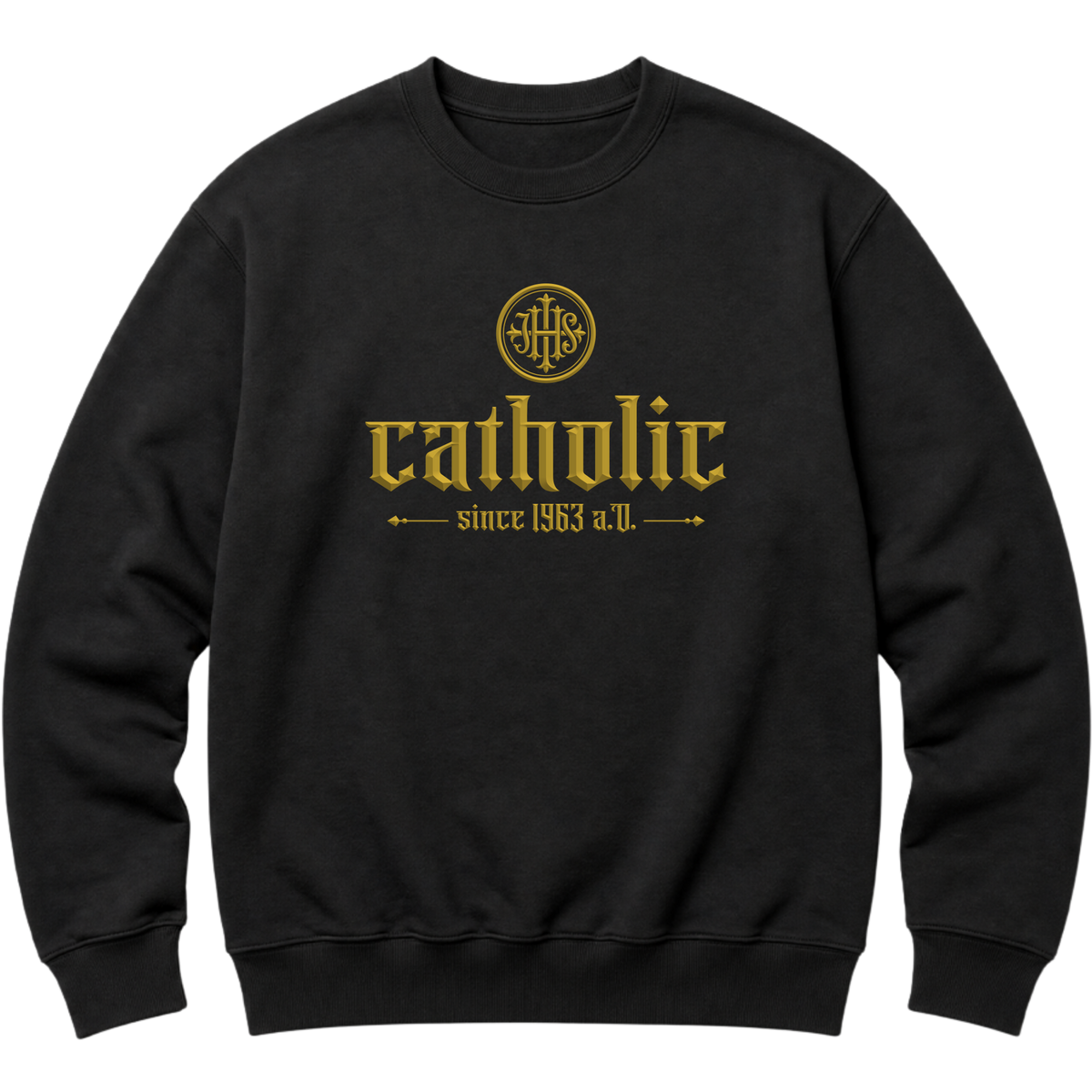"F&C Custom Catholic Since 1963 A.D." Moletom com Capuz Básico