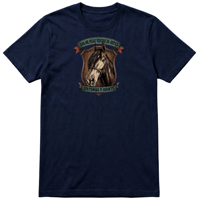 "Estampa GUIA-ME PELAS VEREDAS DA JUSTIÇA TS" Camiseta Premium Unissex Bunker Studios