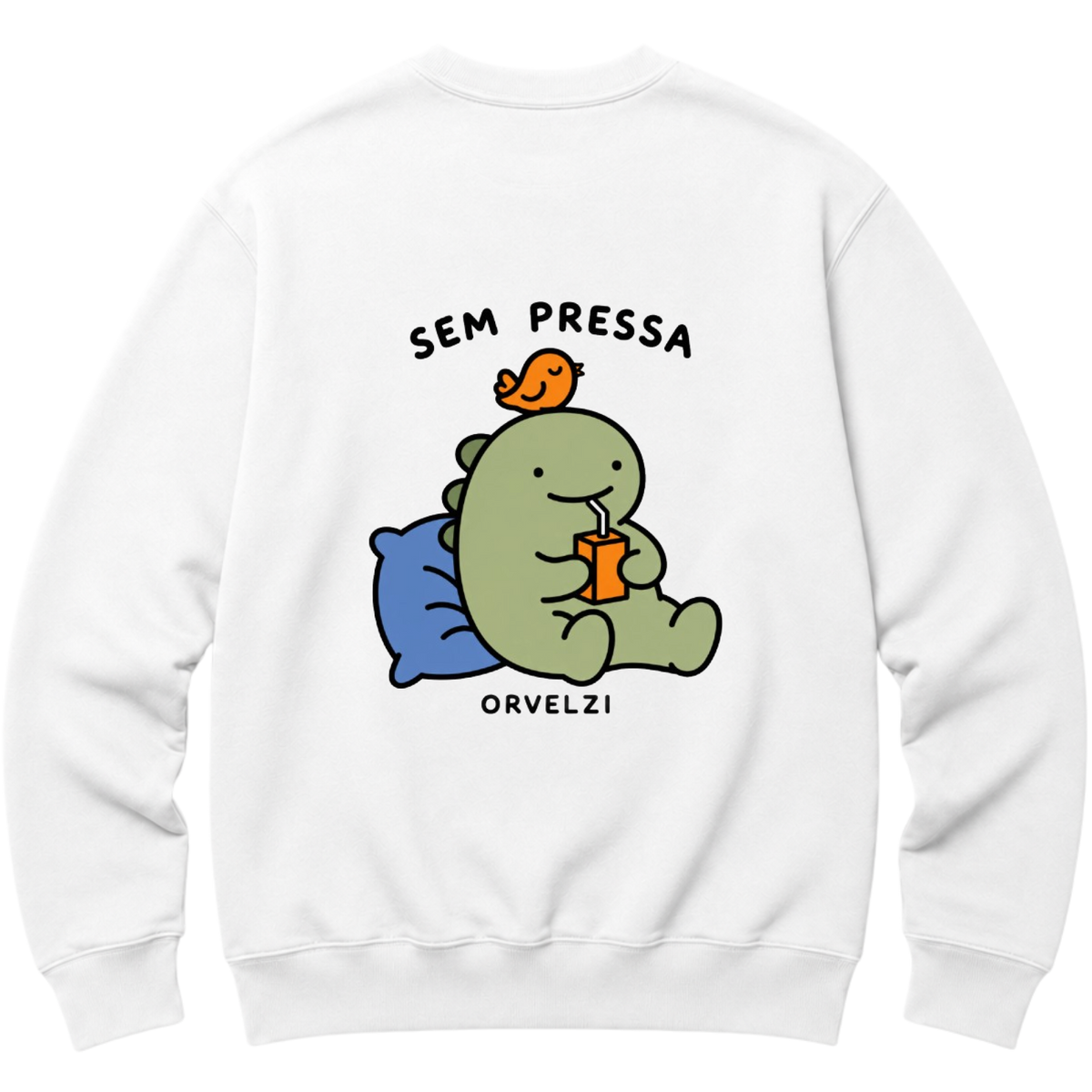 "Moletom Sem Pressa" Moletom com Capuz Básico
