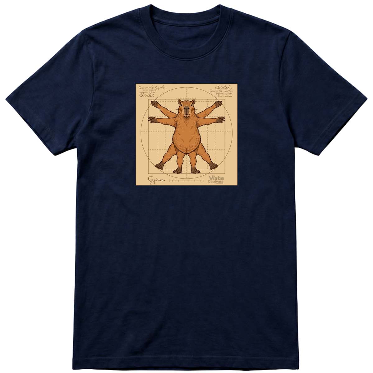 "Capivara Vitruviana DTG" Camiseta Premium Unissex