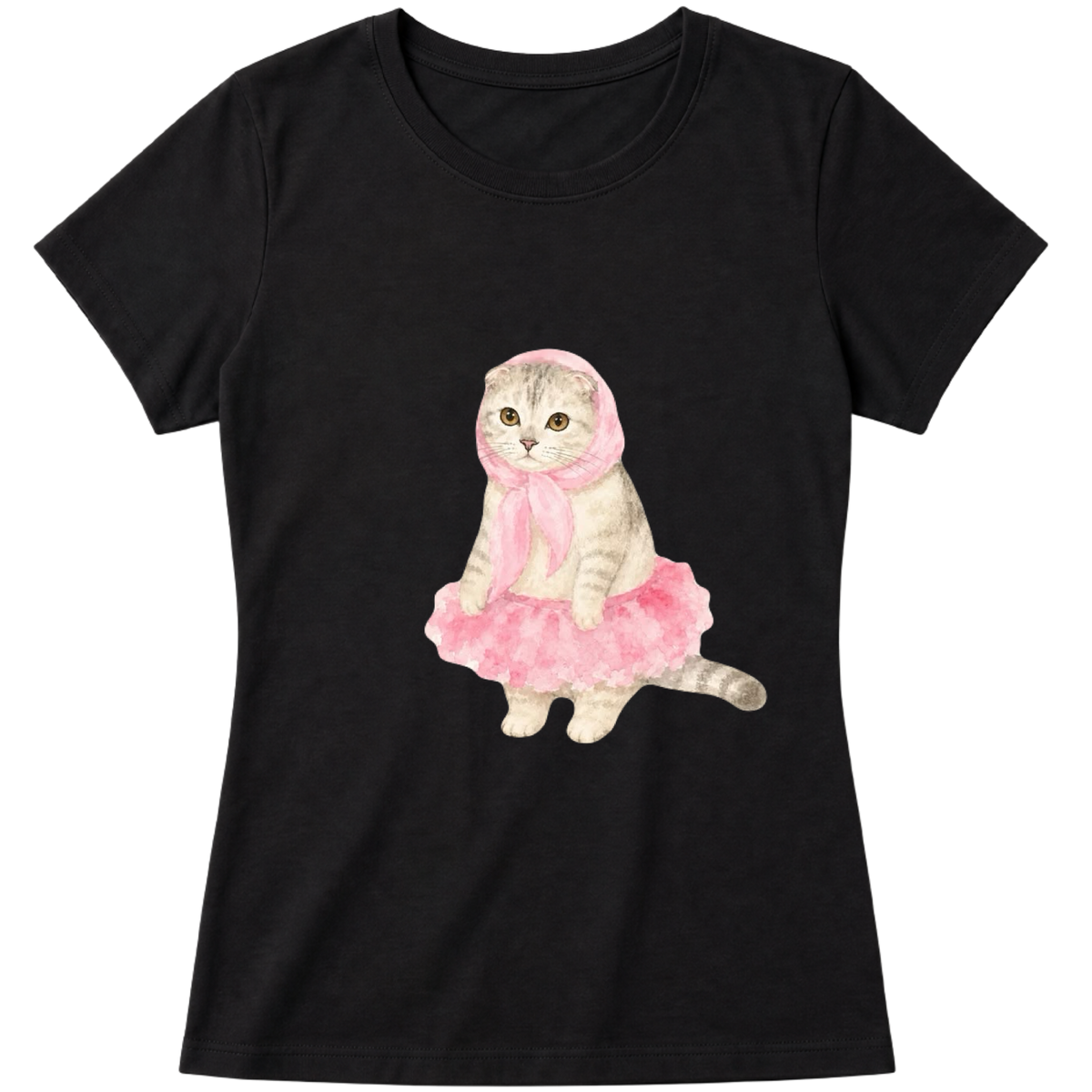 "Baby Look Pinky Kitty" Blusa Baby Look
