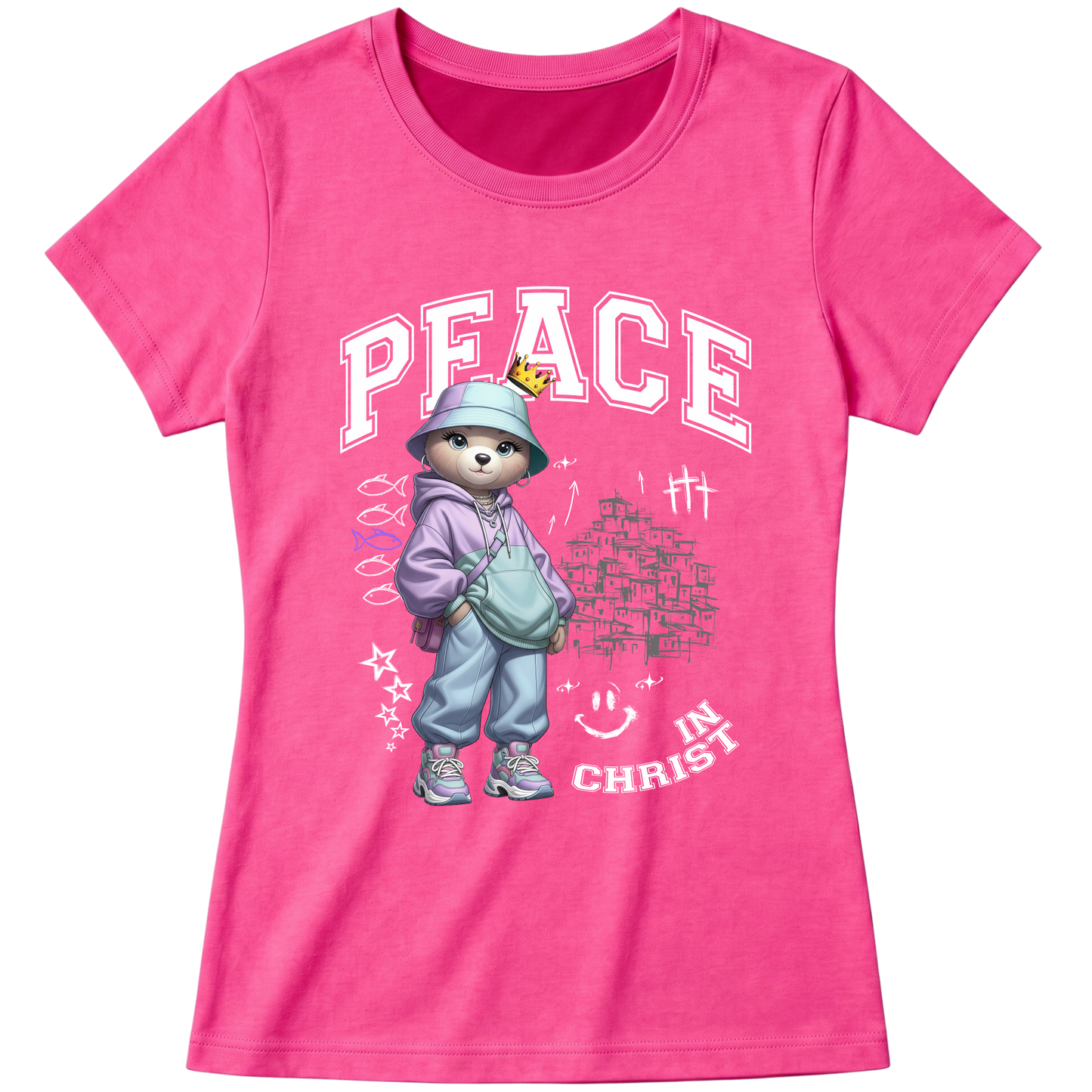 "Produto #009 Baby look PEACE IN CHRIST" Blusa Baby Look