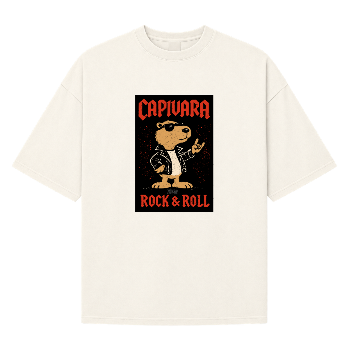 "Capivara Rock & Roll DTF" Camiseta Oversized Suedine 220g
