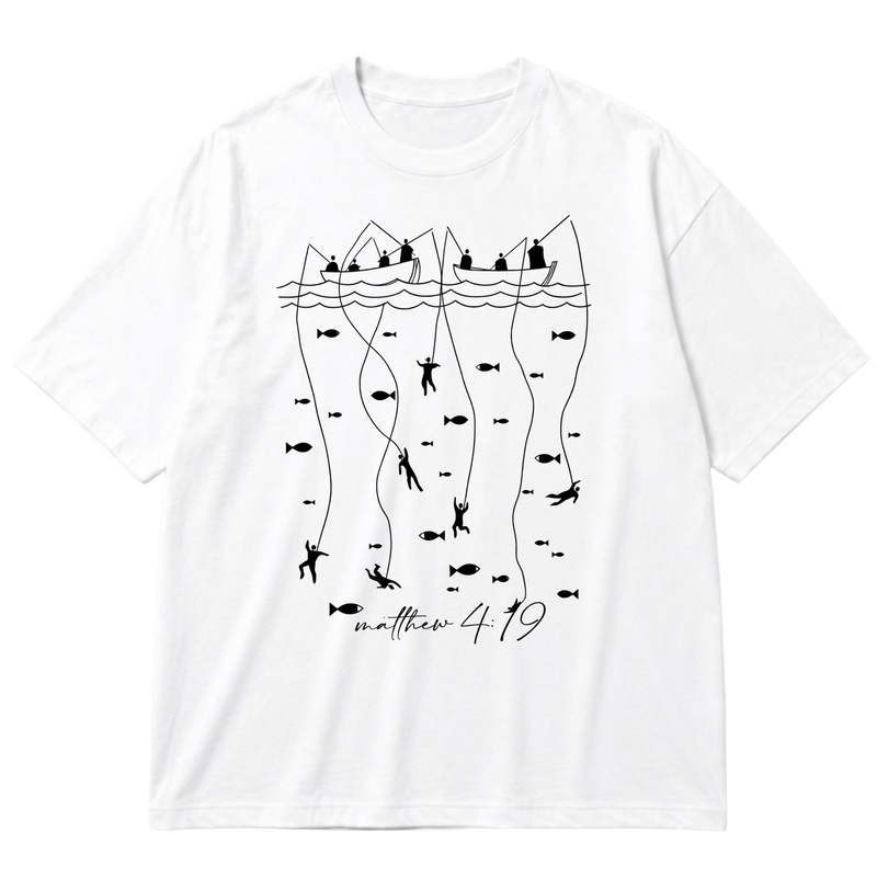 "FENDS  |  PESCADORES DE HOMENS" Oversized Premium 96% algodão 4% Elastano