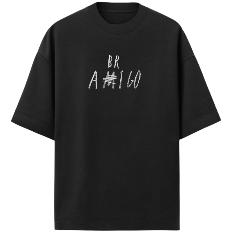 "Camisa Oversize FENDS - Frase: Amigo / Abrigo" Camiseta Oversized Premium