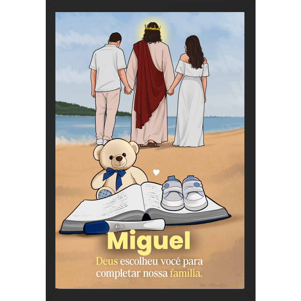 "Teste de gravidez com Jesus" Quadro caixa sem vidro acrílico