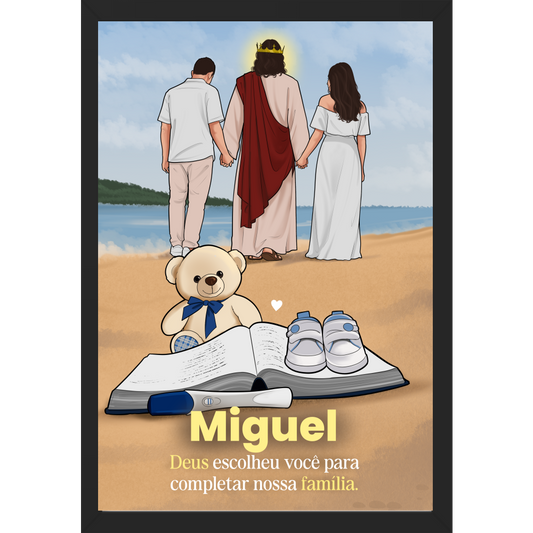 "Teste de gravidez com Jesus" Quadro caixa sem vidro acrílico